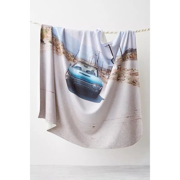 Ri-Ri-Ku Other - Free People Ri-Ri-Ku Car Landscape Sherpa Blanket Throw by Shari Thayer NWT $165